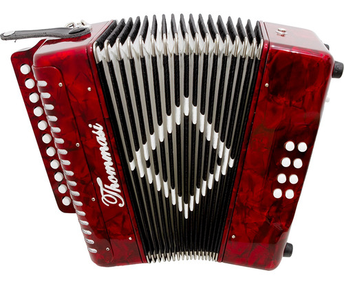 Acordeon 8 Baixos 21 Botões Ta 821bs Vermelho Thommasi