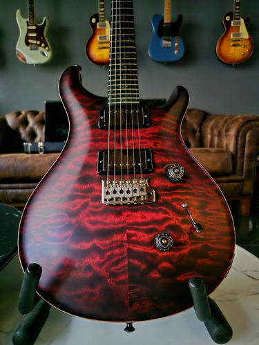 Prs Wood Library Custom 24 Satin Fire Red Burst 