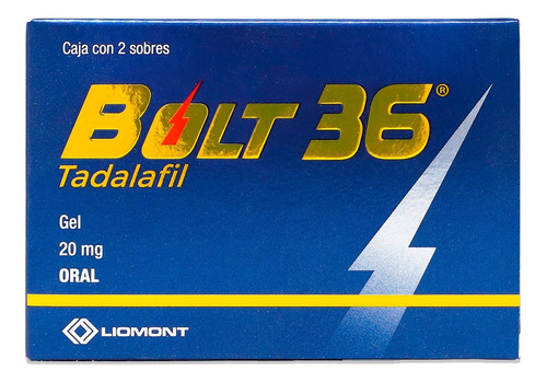 Bolt 36 Tadalafil Caja C/2 Sobres Gel 20 Mg Liomont