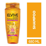  Shampoo Oleo Extraordinario Universal 680ml Elvive Nutrición Brillo Y Suavidad