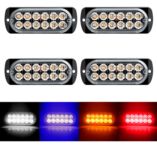 Kit 4 Strobo Automotivo 12 Leds + 16 Funções 12v/24v Tarpo