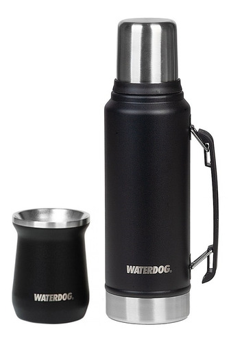 Termo Waterdog Ombu 1lt Pico Cebador + Mate Zoilo Acero Inox