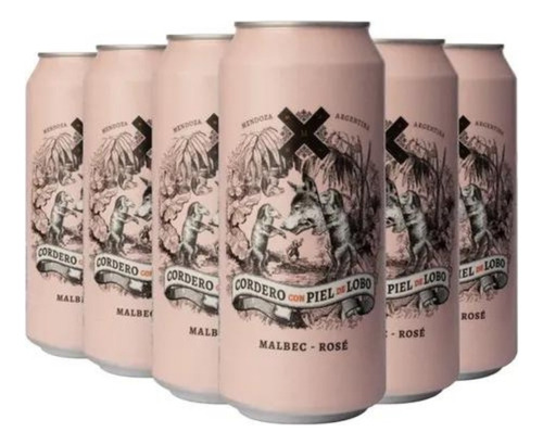 Vino Cordero Con Piel De Lobo Malbec Rose X 12 Latas Promo