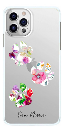 Capinha Patinha Pata Floral Flores Com Nome Capa Celular