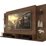 Panel De Tv Braga Con Repisa Color Madera