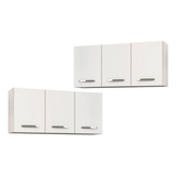 Kit 2 Armários Aéreos Honduras 3 Portas 120cm Branco - Lumil