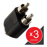 Adaptador Jack 3.5 Hembra Stereo / Rca X2 Macho Plástico