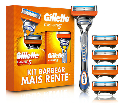 Gillette Fusion5 Aparelho De Barbear Recarregável + 5 Cargas