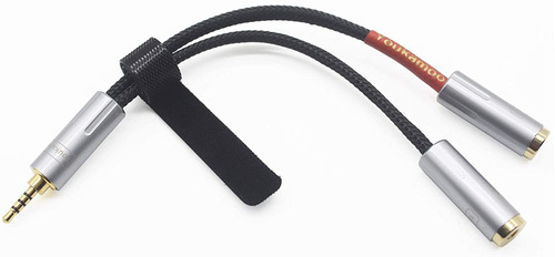 Cable Adaptador 2,5mm Macho A 2 3,5mm Hembra | Negro