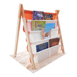 Rack Para Livros Infantil Standbook Montessoriano Laranja