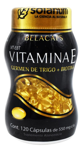 Vitamina E + Biotina Solanum 120 Cápsulas Sin Sabor