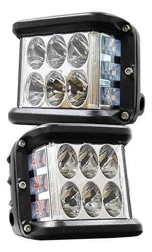 Par De Faros Dually 12led Blanco Laterales Estrobo Azul-rojo