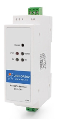 Servidor Ip Usr-dr302 Din Rail Serial Rs485 A Ethernet Tcp