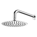 Chuveiro Ducha Redonda Curve Slim Inox 25cm Braço Parede