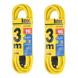 Extensión Electrica De Uso Rudo 3m Reforzada Pack De 2