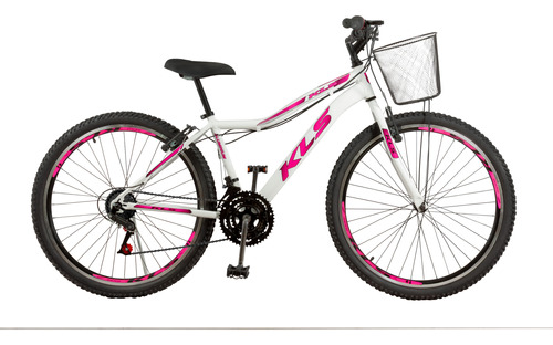 Bicicleta Mtb Aro 26 Alumínio Sport 21v C/ Cesta Feminina