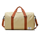 Bolso De Mano Viaje South Port Lona Reforzada Color Beige