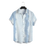 Camisa Hawaiana Unisex Azul Degradada, Camisa De Playa De Ve