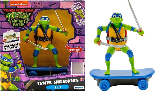 Figura Tortugas Ninjas Sewer Shredders - Leo - Dgl
