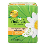 8 Toallas Femeninas Naturella Regular Con Alas Manzanilla