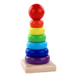 Juego Apilable De Madera Torre Arcoiris De Encaje Montessori