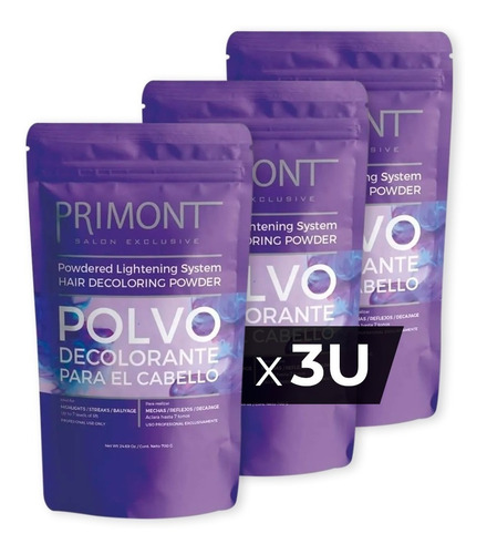 Primont Polvo Decolorante X3 Máxima Calidad 700gr