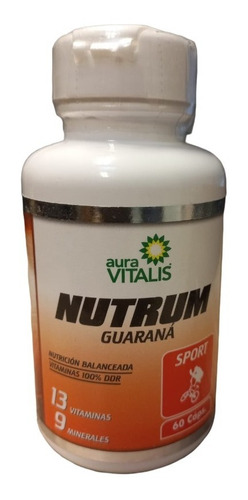 Nutrum Sport 60 Caps 13 Vitamina 9 Minerales Guarana Sabor Guaraná