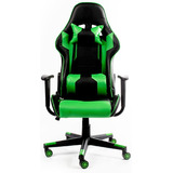 Silla Gamer Gaming Consola Pc Ergonomica Reclinable Color Verde