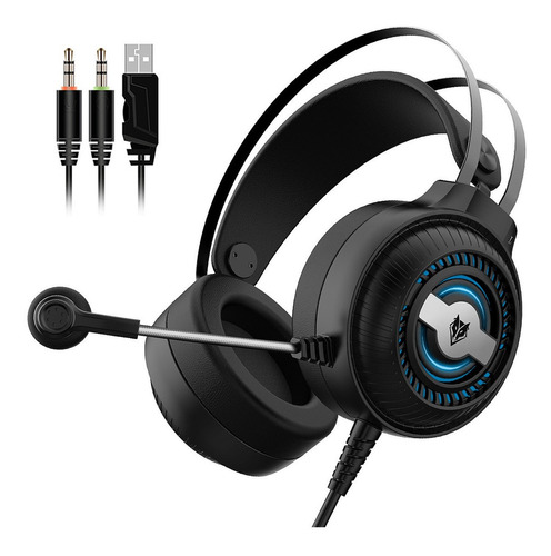 Auriculares Gamer Nubwo N1 Pro Negro Con Luz Led