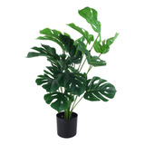 Planta Falsa Em Vaso Artificial Monstera Deliciosa 80cm 18