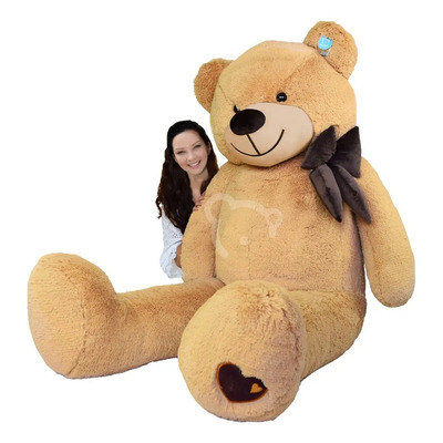 Oso Peluche Gigante Grande 200 Cm Jumbo Corazón +2 Color Café Claro | Meses sin interés