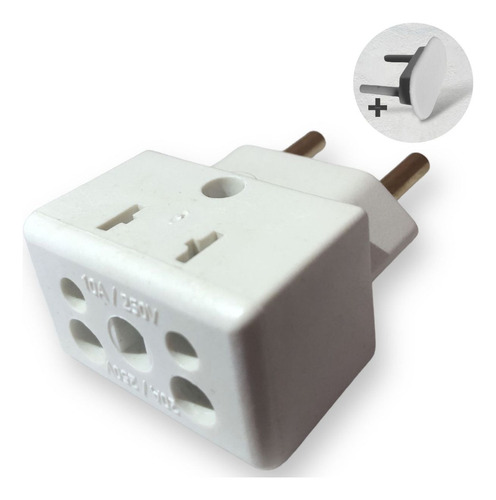 Kit 200 Adaptador Bob Esponja Tomada Pino Fino 10a/20a 3p 110v/220v