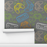 Papel De Parede Adesivo Infantil Video Game Controle 12m