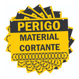 50 Placas Concertina Perigo Material Cortante Alumínio F/v