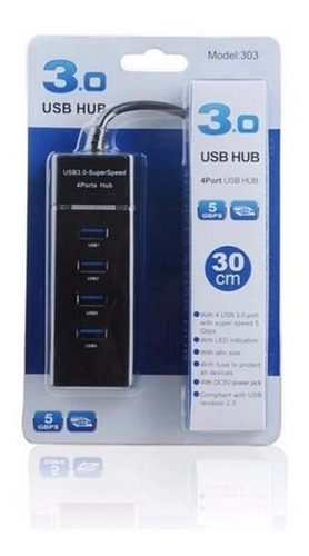 Hub Usb 3.0 4 Puertos De 5 Gbps Cable 30 + Envío Gratis