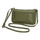 Madamix Bolsa Transversal Pequena Feminina Couro Legitimo Madamix Cor Verde