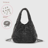 Bolso Tipo Bombonera Con Diamantes, Bolso Bandolera De Mano