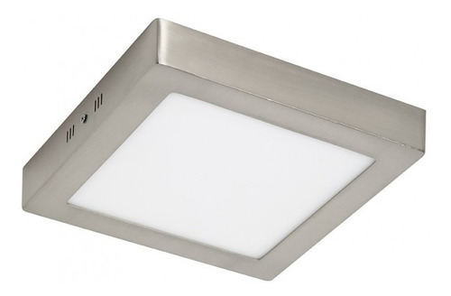 Plafón Led 12w Cuadrado Niquel Lucciola Luz Neutra Pal153