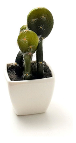 Cactus Artificial Decorativo Con Maceta Oreja De Conejo 5x5