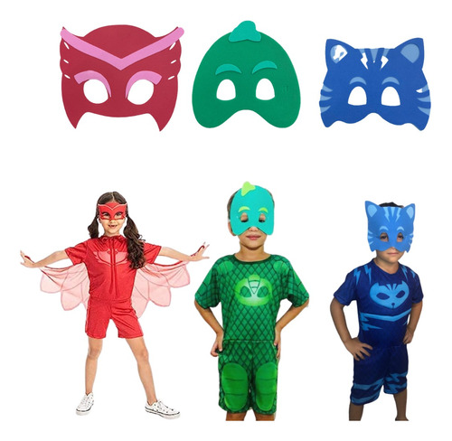 Máscara Fantasia Infantil E.v.a Pj Masks