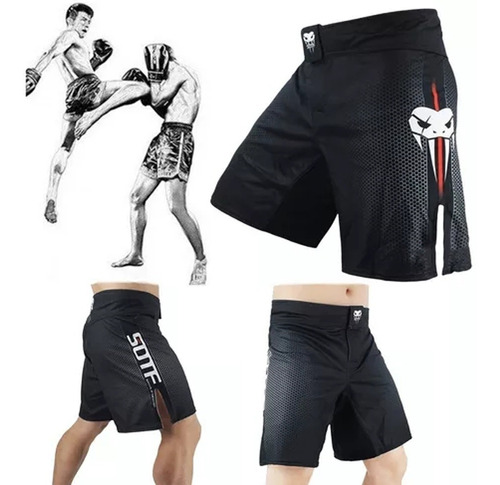 Short Soft Mma Muay Thai Kickboxing Bushido Full Black Lime