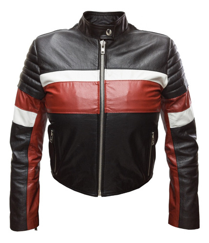 Campera De Cuero Vacuno Dama Racer Koux