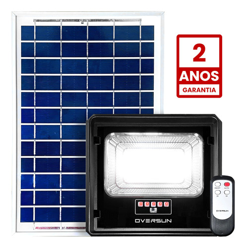 Holofote Solar Refletor Potente 200w Equivalente 12h Luz Led