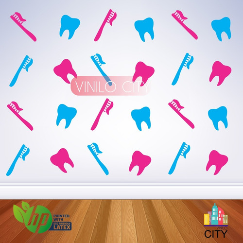 Vinil Decorativo Stcikers Para Consutorio Dental M45  50pzs