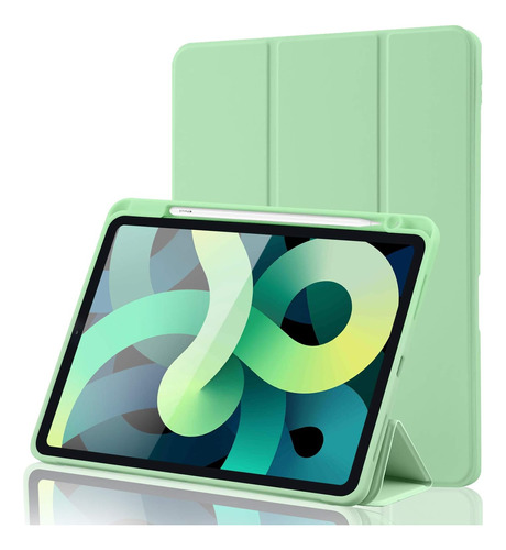 Funda iPad Air 4 Jihepocket Tríptico Soporte Lápiz Verde2