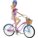 Muñeca Barbie En Bicicleta Con Casco Y Accesorios Para