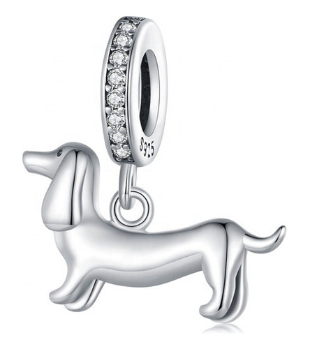 Charm Perro Salchicha Plata 925 Dachshund Teckel Pulsera