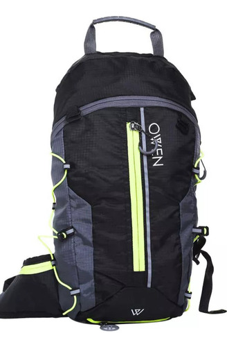 Mochila Running Hombre Mujer Plegable Impermeable Liviana Color Negro Con Amarillo Diseño De La Tela Negro Con Amarillo