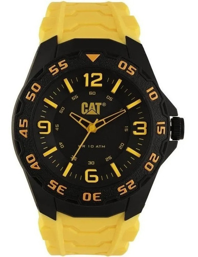 Reloj Caterpillar Cat Lb11127137 Correa Resina Amarilla Cc