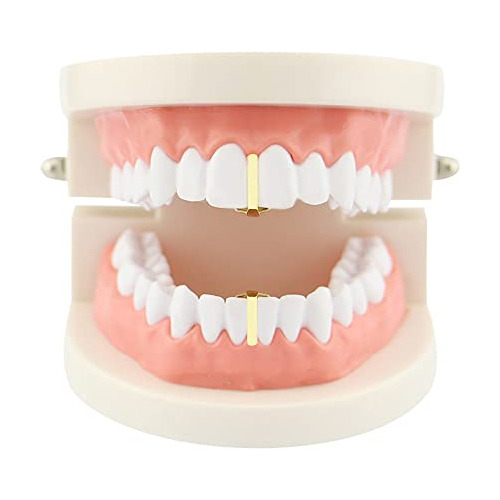 Dos Grillz De Oro De 18k Para Dientes Con Estilo Hip Hop